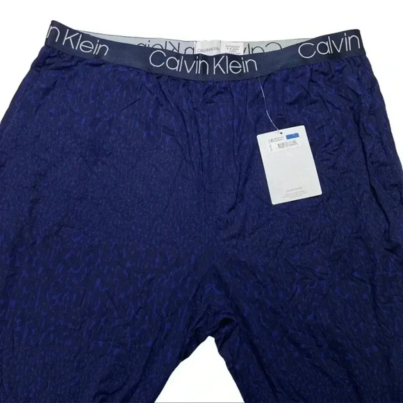 Calvin Klein Ultra Soft Abstract Blue Modal Lounge Jogger Mens Sleepwear Small - Picture 9 of 10